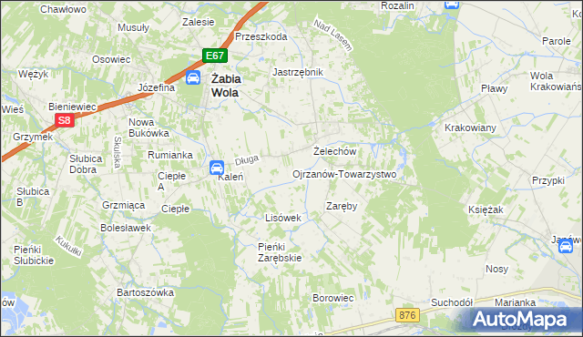 mapa Ojrzanów-Towarzystwo, Ojrzanów-Towarzystwo na mapie Targeo