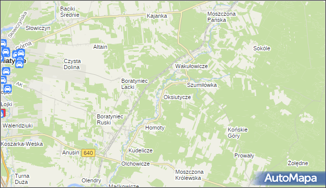 mapa Oksiutycze, Oksiutycze na mapie Targeo