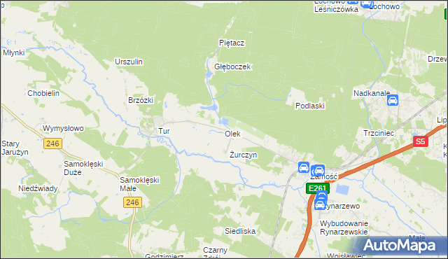 mapa Olek gmina Szubin, Olek gmina Szubin na mapie Targeo