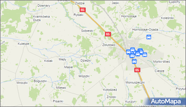 mapa Oliszki gmina Mońki, Oliszki gmina Mońki na mapie Targeo