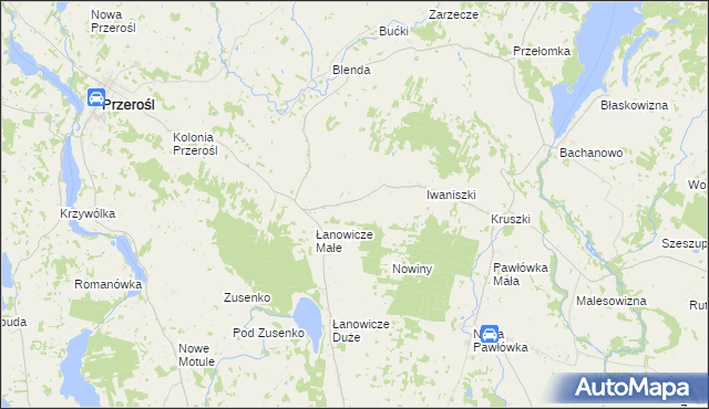 mapa Olszanka gmina Przerośl, Olszanka gmina Przerośl na mapie Targeo