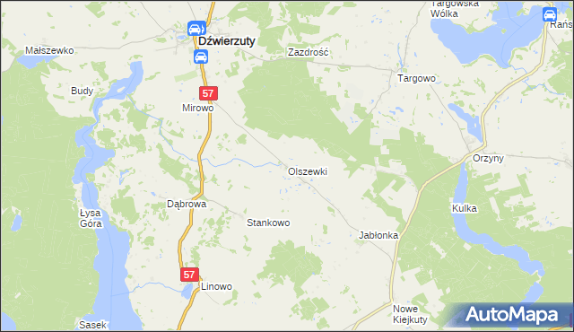 mapa Olszewki, Olszewki na mapie Targeo