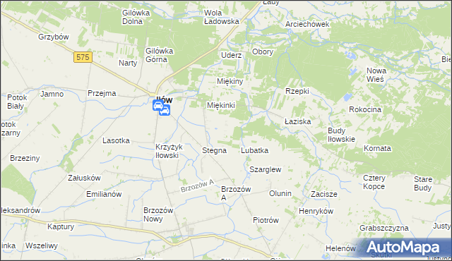 mapa Olszowiec gmina Iłów, Olszowiec gmina Iłów na mapie Targeo