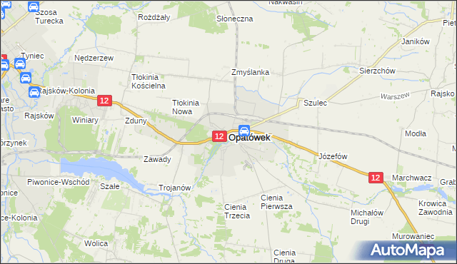 mapa Opatówek powiat kaliski, Opatówek powiat kaliski na mapie Targeo