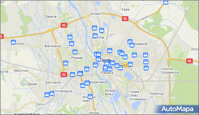 mapa Opola, Opole na mapie Targeo