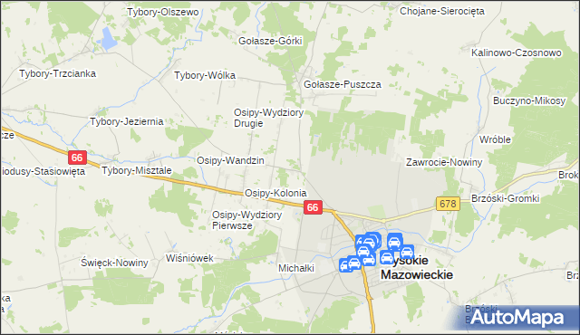 mapa Osipy-Lepertowizna, Osipy-Lepertowizna na mapie Targeo