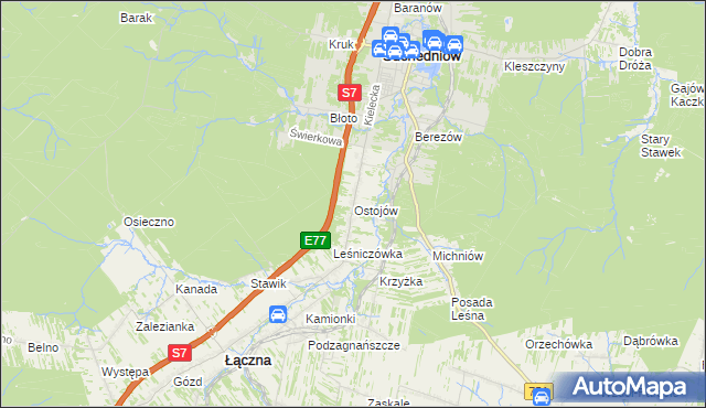 mapa Ostojów, Ostojów na mapie Targeo
