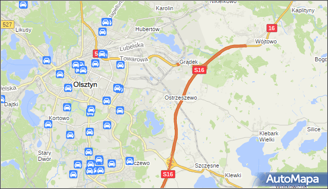 mapa Ostrzeszewo, Ostrzeszewo na mapie Targeo