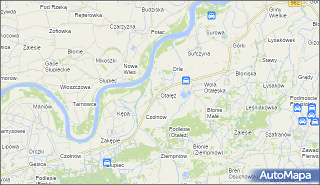 mapa Otałęż, Otałęż na mapie Targeo