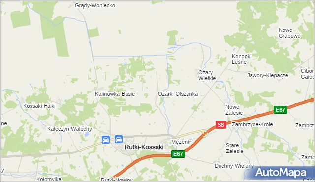 mapa Ożarki-Olszanka, Ożarki-Olszanka na mapie Targeo