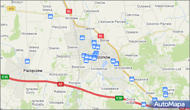 mapa Ozorków, Ozorków na mapie Targeo