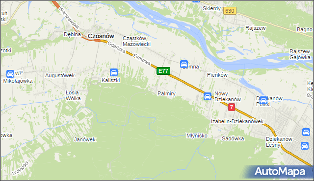 mapa Palmiry, Palmiry na mapie Targeo