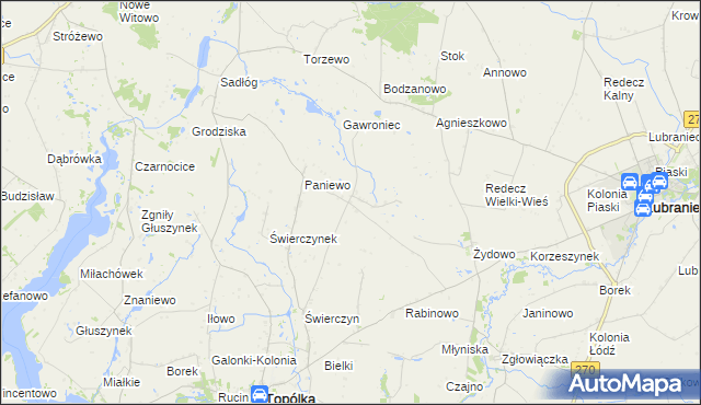 mapa Paniewek, Paniewek na mapie Targeo