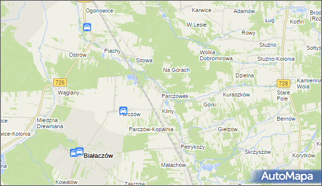 mapa Parczówek, Parczówek na mapie Targeo