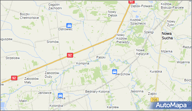 mapa Patoki gmina Nieborów, Patoki gmina Nieborów na mapie Targeo