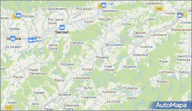 mapa Pewelka, Pewelka na mapie Targeo