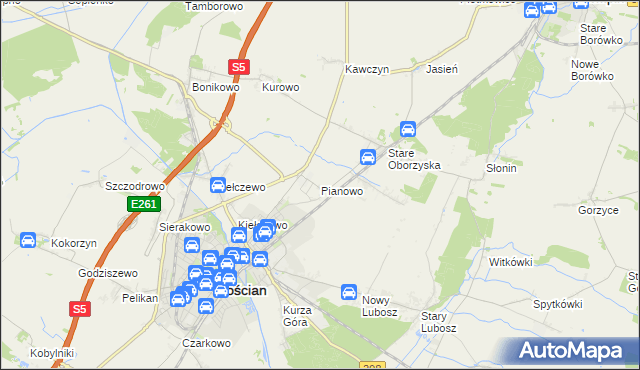 mapa Pianowo, Pianowo na mapie Targeo