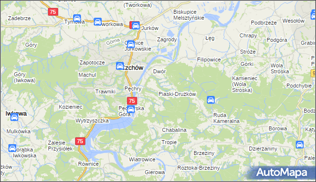 mapa Piaski-Drużków, Piaski-Drużków na mapie Targeo