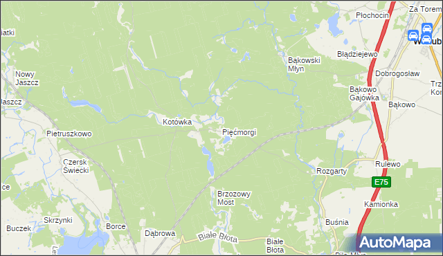 mapa Pięćmorgi, Pięćmorgi na mapie Targeo