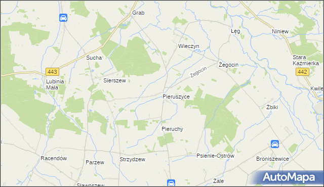 mapa Pieruszyce, Pieruszyce na mapie Targeo