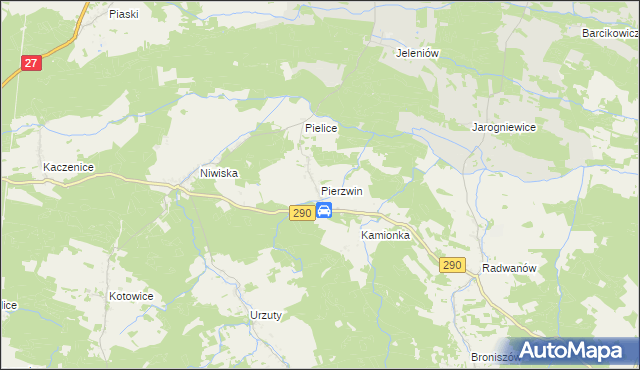 mapa Pierzwin, Pierzwin na mapie Targeo