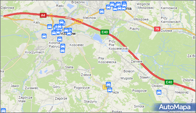 mapa Piła Kościelecka, Piła Kościelecka na mapie Targeo