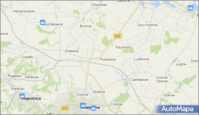 mapa Piotrowice gmina Nałęczów, Piotrowice gmina Nałęczów na mapie Targeo