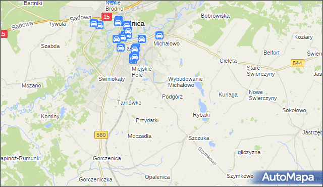 mapa Podgórz gmina Brodnica, Podgórz gmina Brodnica na mapie Targeo