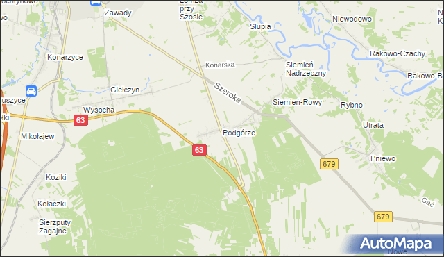 mapa Podgórze gmina Łomża, Podgórze gmina Łomża na mapie Targeo
