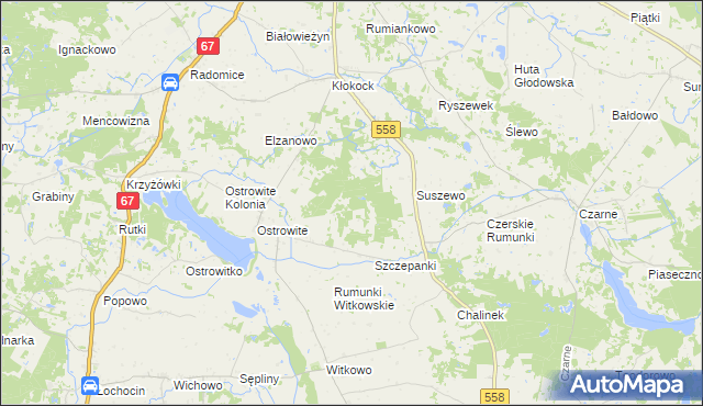 mapa Podkłokock, Podkłokock na mapie Targeo