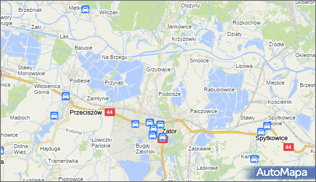 mapa Podolsze, Podolsze na mapie Targeo