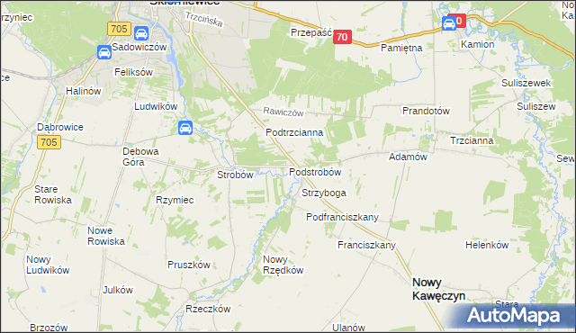 mapa Podstrobów, Podstrobów na mapie Targeo