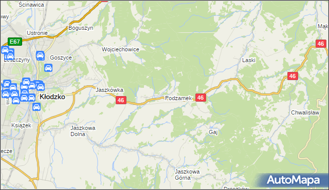 mapa Podzamek, Podzamek na mapie Targeo