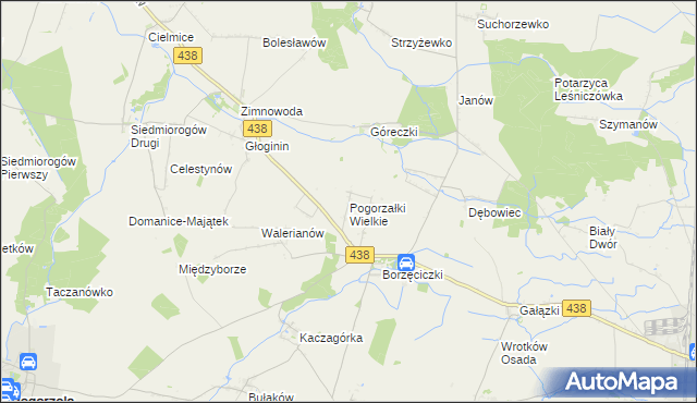 mapa Pogorzałki Wielkie, Pogorzałki Wielkie na mapie Targeo