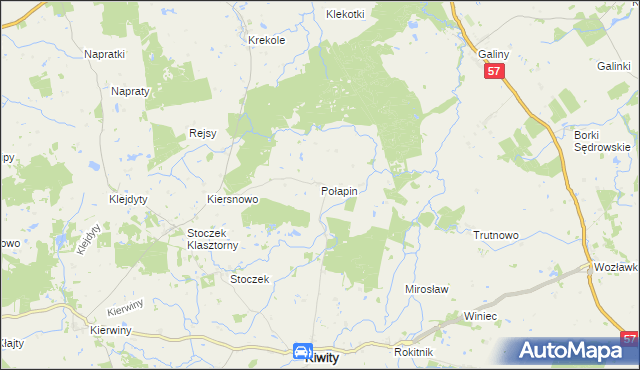 mapa Połapin, Połapin na mapie Targeo
