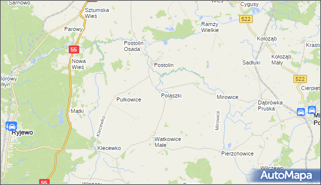 mapa Polaszki, Polaszki na mapie Targeo