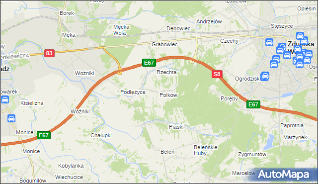 mapa Polków, Polków na mapie Targeo