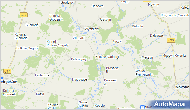 mapa Polków-Daćbogi, Polków-Daćbogi na mapie Targeo
