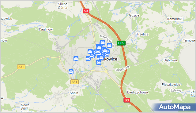 mapa Polkowice, Polkowice na mapie Targeo