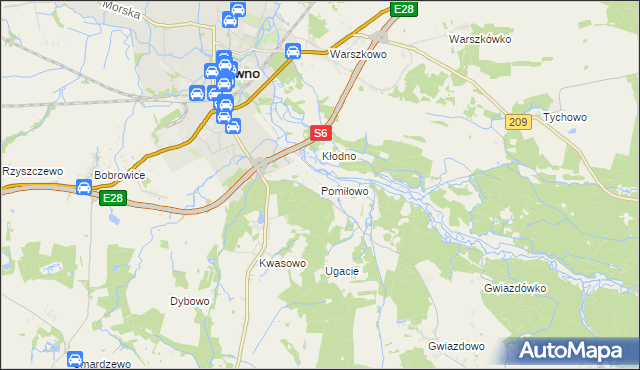 mapa Pomiłowo, Pomiłowo na mapie Targeo