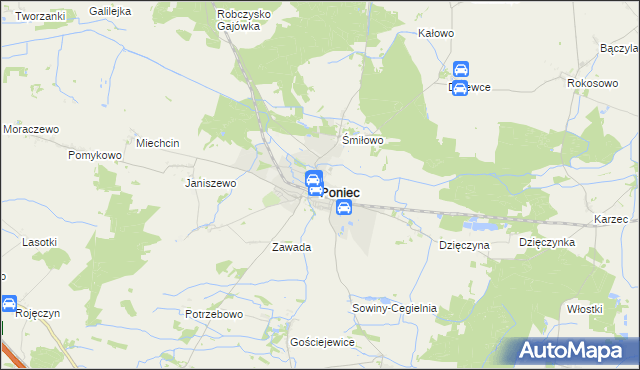 mapa Poniec, Poniec na mapie Targeo