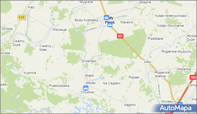 mapa Popki gmina Mały Płock, Popki gmina Mały Płock na mapie Targeo