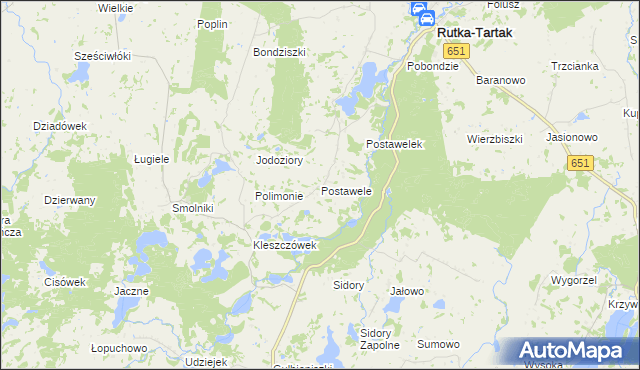 mapa Postawele, Postawele na mapie Targeo