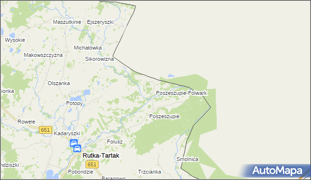 mapa Poszeszupie-Folwark, Poszeszupie-Folwark na mapie Targeo
