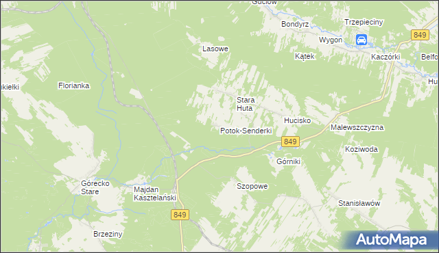 mapa Potok-Senderki, Potok-Senderki na mapie Targeo