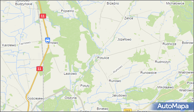mapa Potulice gmina Wągrowiec, Potulice gmina Wągrowiec na mapie Targeo