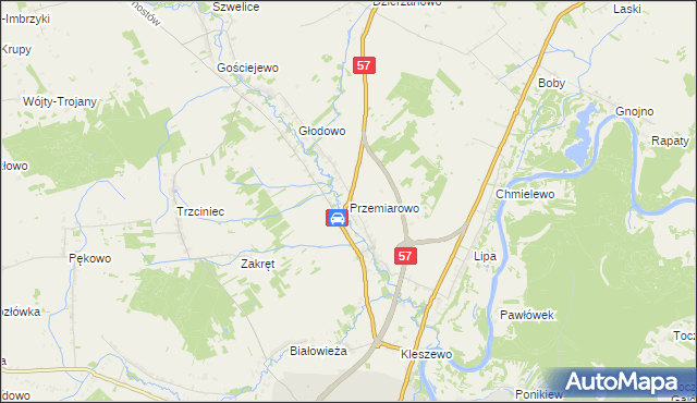 mapa Przemiarowo, Przemiarowo na mapie Targeo