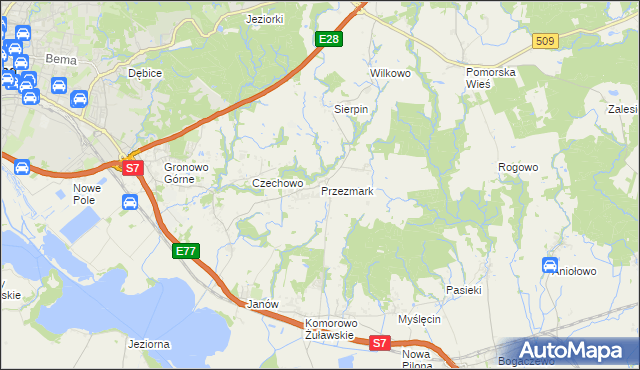 mapa Przezmark gmina Elbląg, Przezmark gmina Elbląg na mapie Targeo