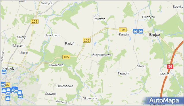 mapa Przybiernowo, Przybiernowo na mapie Targeo