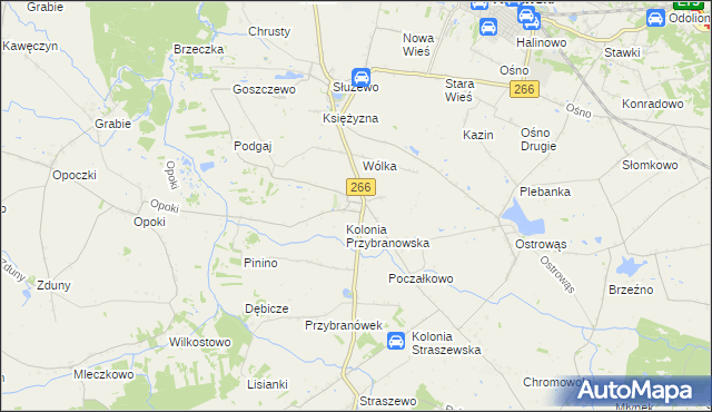 mapa Przybranowo, Przybranowo na mapie Targeo